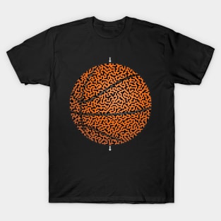 Basketball Shaped Maze & Labyrinth T-Shirt